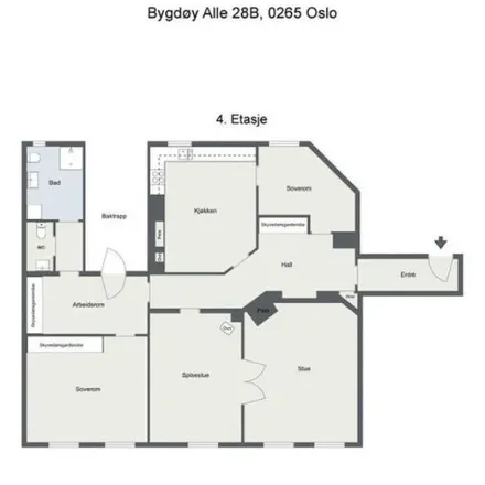 Rent this 2 bed apartment on Bygdøy allé 28B in 0265 Oslo, Norway
