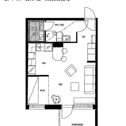 Rent this 1 bed apartment on Kaitoväylä 36 in 90570 Oulu, Finland