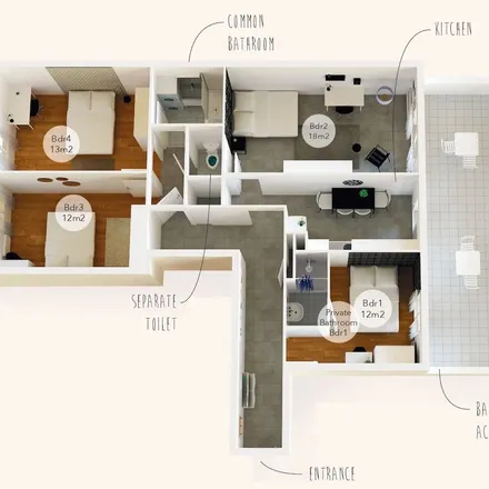 Rent this 1 bed apartment on 22 Avenue Francis de Pressensé in 69200 Vénissieux, France