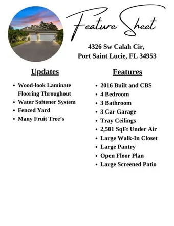 Image 2 - 4324 Southwest Calah Circle, Port Saint Lucie, FL 34953, USA - House for sale
