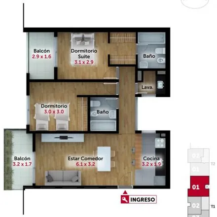 Buy this 2 bed apartment on Vera Mujíca 774 in Luis Agote, Rosario