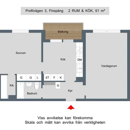 Rent this 2 bed apartment on Profilvägen 3 in 612 35 Finspång, Sweden