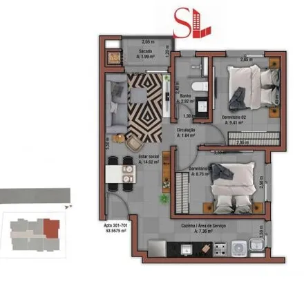 Buy this 2 bed apartment on Rua João Bosco Penido Burnier 514 in Camobi, Santa Maria - RS