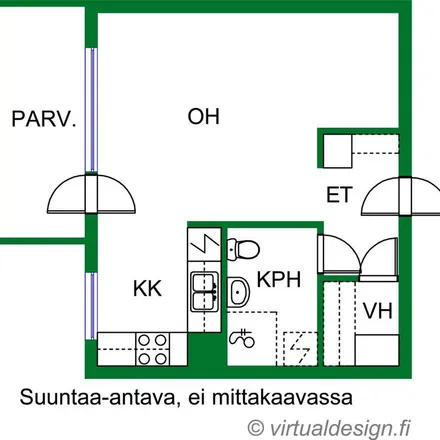 Rent this 1 bed apartment on Koukkarinkatu 6 D in 20610 Turku, Finland