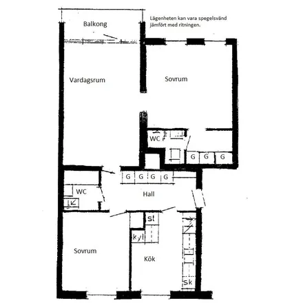 Rent this 3 bed apartment on Färegatan in Sibbhult, Sweden