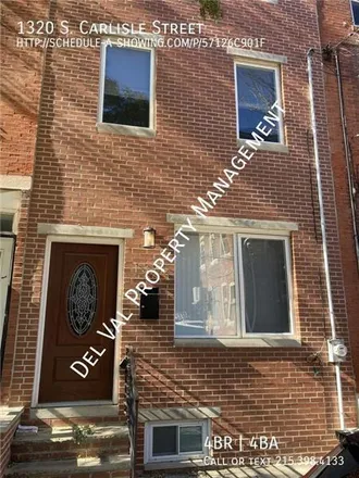 Rent this 4 bed townhouse on Pennsylvania Commercial Collections Agency in 1308 South Carlisle Street, Philadelphia