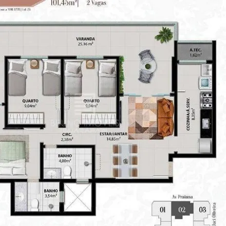 Buy this 3 bed apartment on Rua Jaci de Oliveira in Praia do Morro, Guarapari - ES