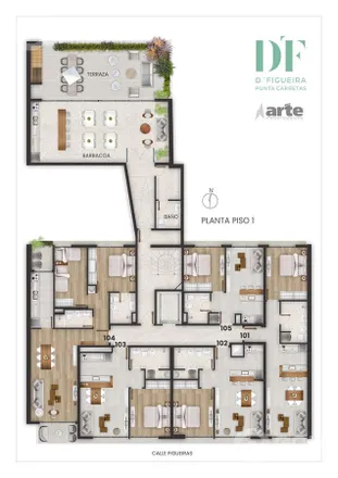Rent this studio apartment on José H. Figueira 2375 in 11311 Montevideo, Uruguay