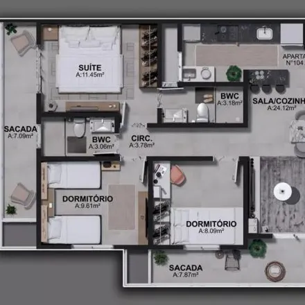 Buy this 3 bed apartment on Rua Hidalgo Araújo in Jardim Cidade de Florianópolis, São José - SC