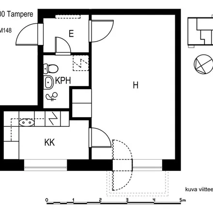 Rent this 1 bed apartment on Kolmionkatu 2 in 33900 Tampere, Finland