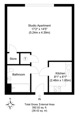 Rent this studio apartment on Trentham Court in Victoria Road, London