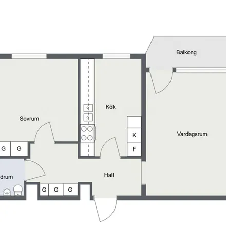 Rent this 2 bed apartment on Stagneliusgatan 47A in 392 37 Kalmar, Sweden