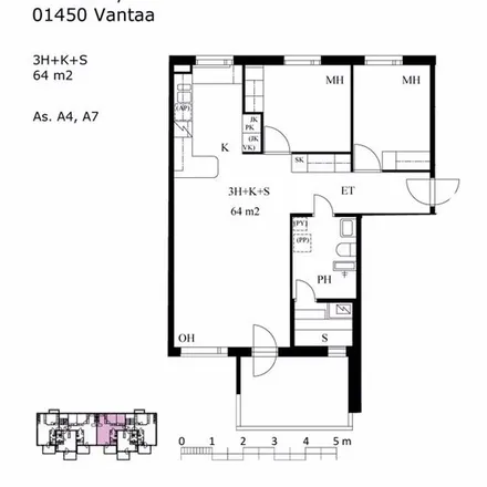Rent this 3 bed apartment on Teeritie 2 in 01450 Vantaa, Finland