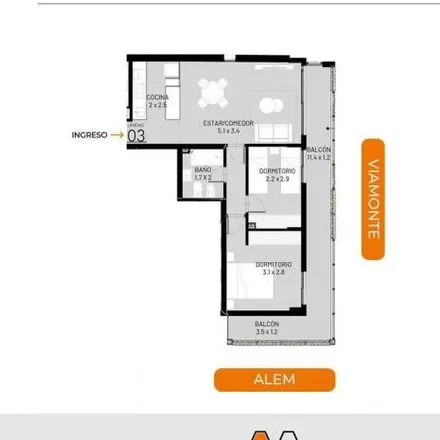 Buy this 2 bed apartment on Viamonte 402 in República de la Sexta, Rosario