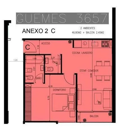 Buy this 1 bed apartment on Güemes 3669 in Palermo, 1425 Buenos Aires