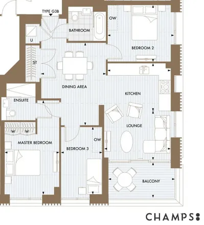 Image 8 - Bowden House, 9 Prince of Wales Drive, Nine Elms, London, SW11 4FT, United Kingdom - Apartment for rent