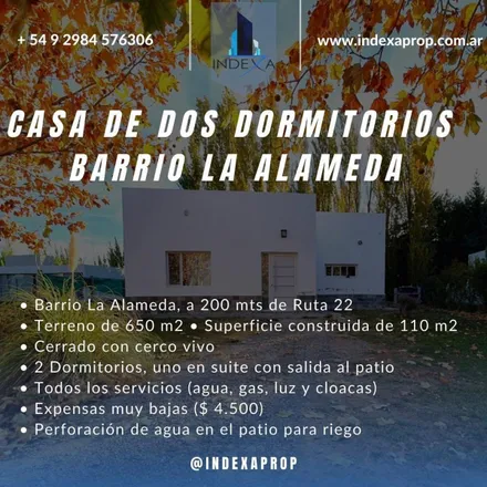 Buy this 2 bed house on Ruta Nacional 22 Ceferino Namuncurá in Don Carlos, Municipio de General Roca