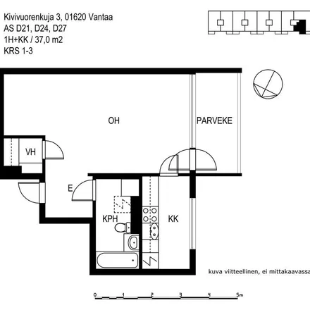 Rent this 1 bed apartment on Kivivuorenkuja 3 in 01620 Vantaa, Finland