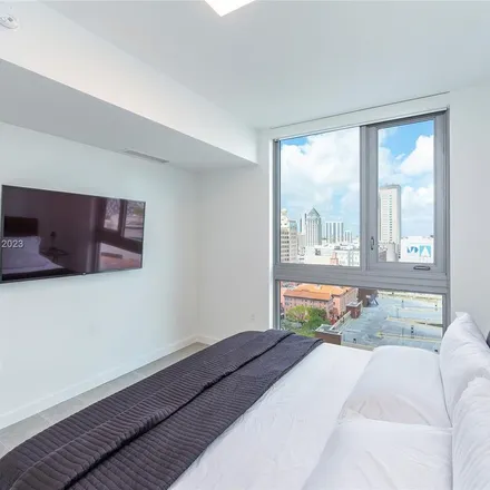Rent this 1 bed apartment on Yotelpad Miami in 227 Northeast 2nd Street, Torch of Friendship
