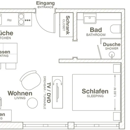 Rent this 1 bed apartment on Kölner Straße 53 in 60327 Frankfurt, Germany