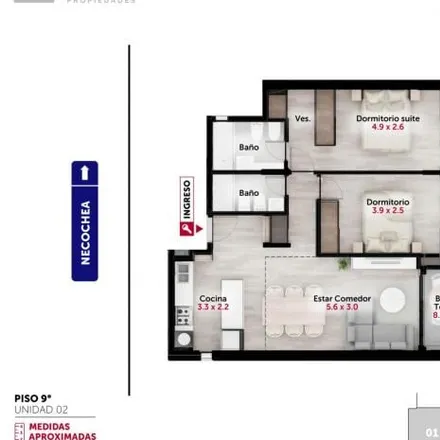 Buy this 2 bed apartment on Necochea 2022 in República de la Sexta, Rosario