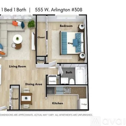 Rent this 1 bed apartment on 555 W Arlington Pl