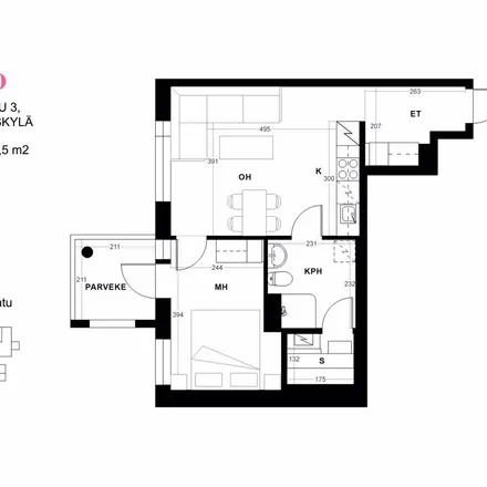 Rent this 2 bed apartment on Kerkkäkatu 3 in 40530 Jyväskylä, Finland