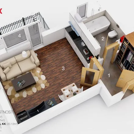 Rent this 1 bed apartment on Kačirkova 986/11 in 158 00 Prague, Czechia