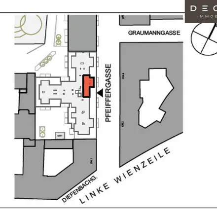 Rent this 2 bed apartment on schönberg+cerny Beschriftung in Pfeiffergasse, 1150 Vienna