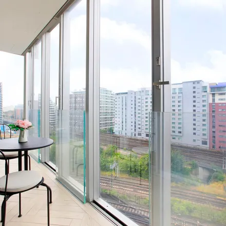Rent this 1 bed apartment on Fladgate House in 4 Circus Road West, Nine Elms