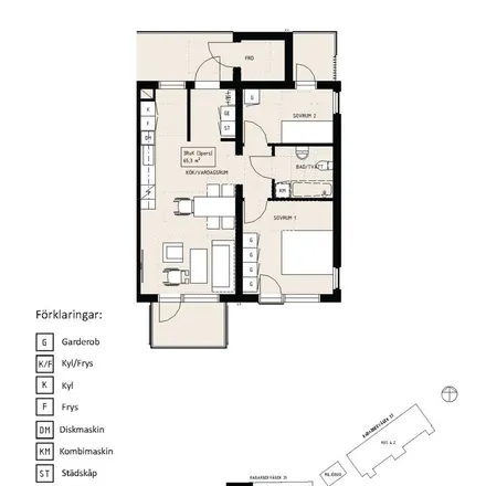 Rent this 3 bed apartment on Rabarbervägen in 128 39 Stockholm, Sweden