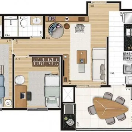 Buy this 2 bed apartment on Living Magic 1 - T1 in Avenida Manoel Pedro Pimentel 101, Parque Continental