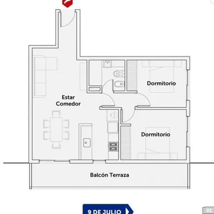 Buy this 2 bed apartment on Bulevar Nicolás Avellaneda 1377 in Echesortu, Rosario