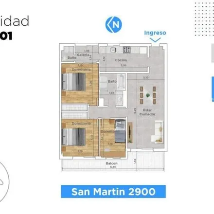 Buy this 3 bed apartment on Avenida José de San Martín 2980 in España y Hospitales, Rosario