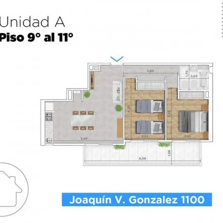 Buy this 2 bed apartment on Joaquín V. González 1151 in Lisandro de la Torre, Rosario