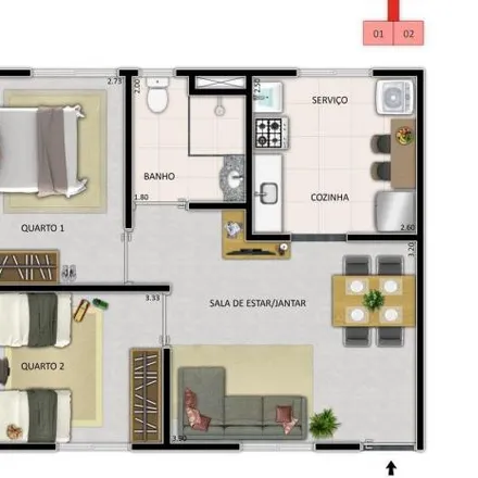 Buy this 2 bed apartment on Rua Joao Ercilio Gross in Saracuruna, Duque de Caxias - RJ