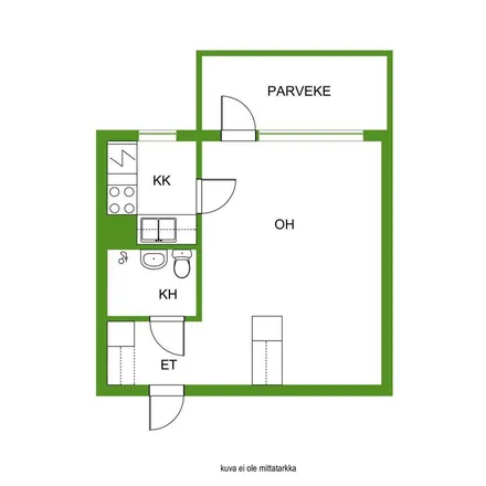Rent this 1 bed apartment on Ratsumiehenkatu 4 in 20880 Turku, Finland
