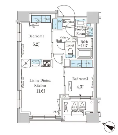 Image 2 - ファミール日本橋浜町グランスイート, Kinza-dori, Nihonbashi-Hamacho 1-chome, Chuo, 103-0005, Japan - Apartment for rent