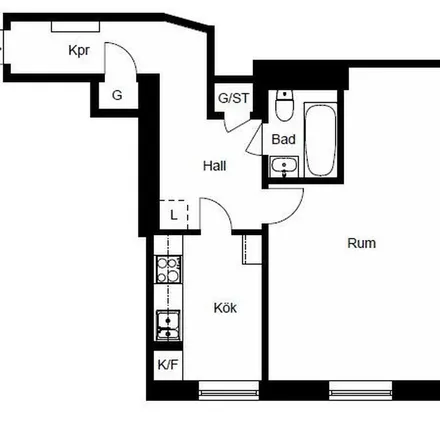 Rent this 1 bed apartment on Rutger Fuchsgatan 5 in 116 67 Stockholm, Sweden
