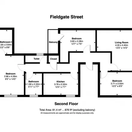 Rent this 3 bed apartment on 58 Fieldgate Street in St. George in the East, London