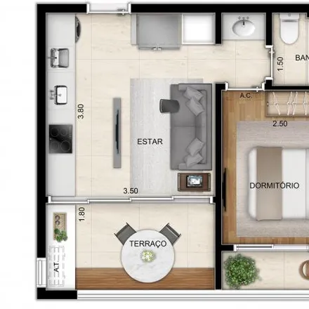 Buy this 1 bed apartment on Deli Shop in Rua Eça de Queiroz, Paraíso