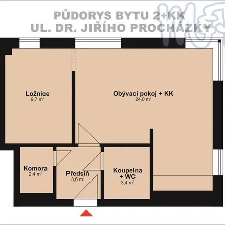 Rent this 2 bed apartment on Dr. Jiřího Procházky 2611/12 in 586 01 Jihlava, Czechia