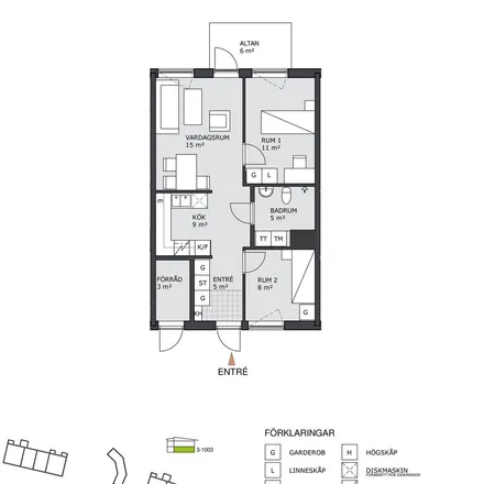 Rent this 3 bed apartment on Grundskolan Äventyret in Slagfjädergatan 9, 722 27 Västerås