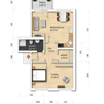 Rent this studio apartment on Wiesenstraße 15 in 01277 Dresden, Germany
