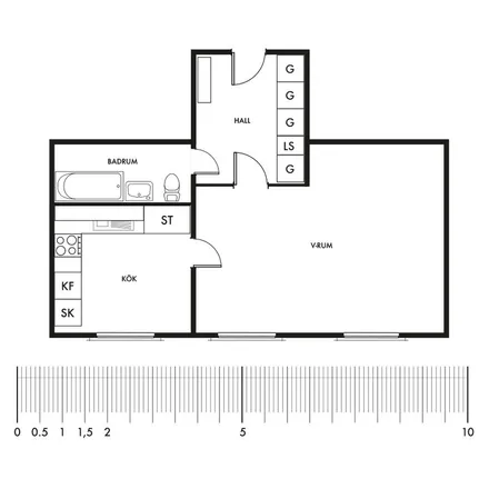 Rent this 1 bed apartment on Bryggaregatan 6B in 641 45 Katrineholm, Sweden