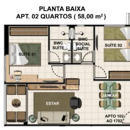 Buy this 2 bed apartment on 100194 in Rua Doutor José Maria, Encruzilhada