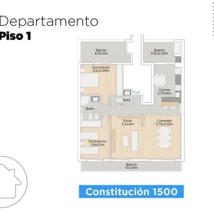Buy this 2 bed apartment on Constitución 1554 in Echesortu, Rosario