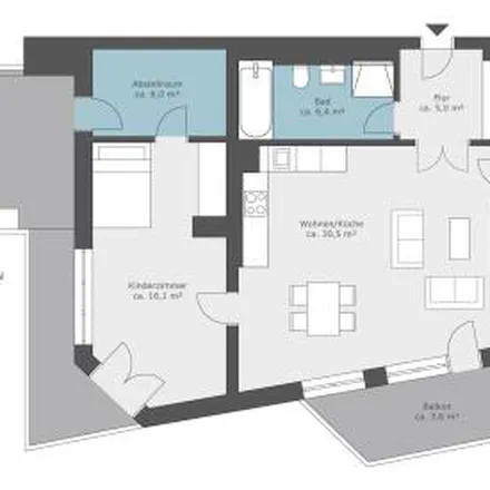 Rent this 3 bed apartment on Kommunaler Versorgungsverband Sachsen in Holbeinstraße, 01307 Dresden