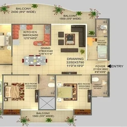 Buy this 4 bed apartment on unnamed road in Gautam Buddha Nagar, Garhi - 210305