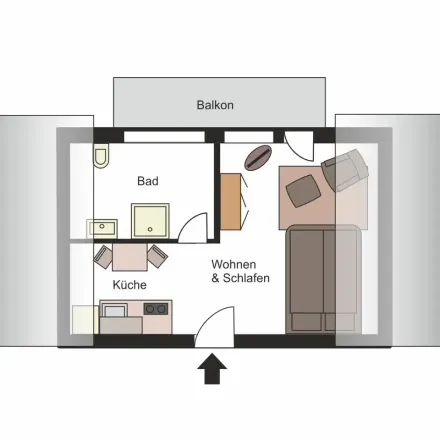 Rent this 1 bed apartment on Druckerstraße 20 in 22117 Hamburg, Germany